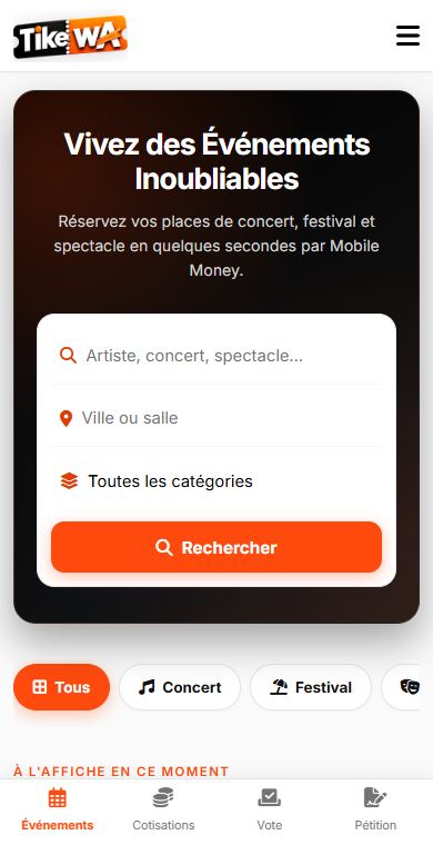 Capture : L'accueil et la barre de recherche