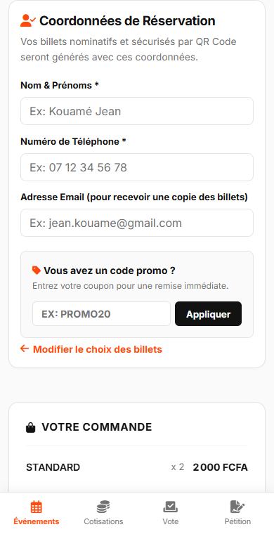Capture : Vos coordonnées, puis « Valider et payer »