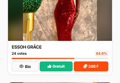 Capture : Vote gratuit ou payant sous chaque candidat